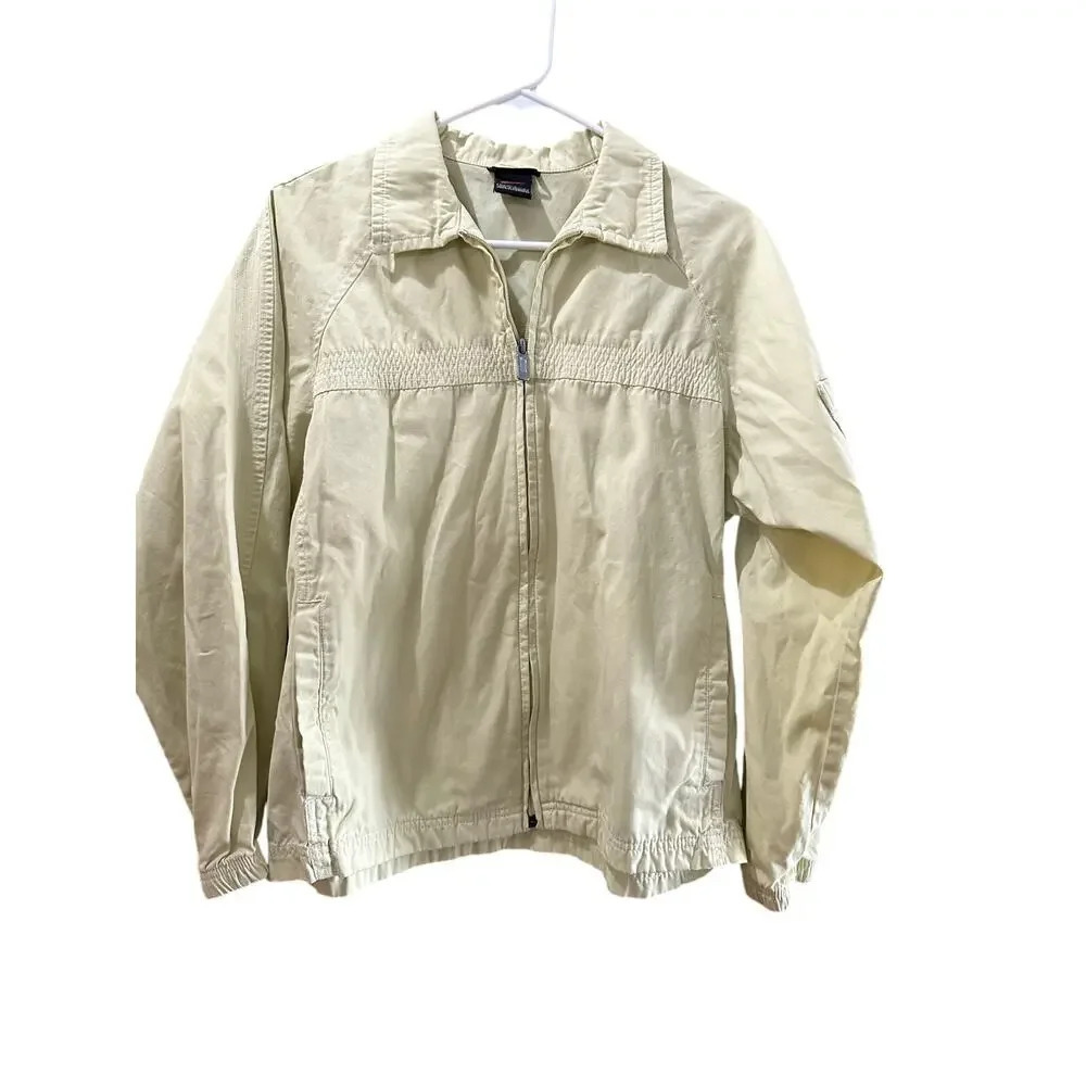 Nike Beige Lightweight Zip-Up Windbreaker Jacket Size 4-6